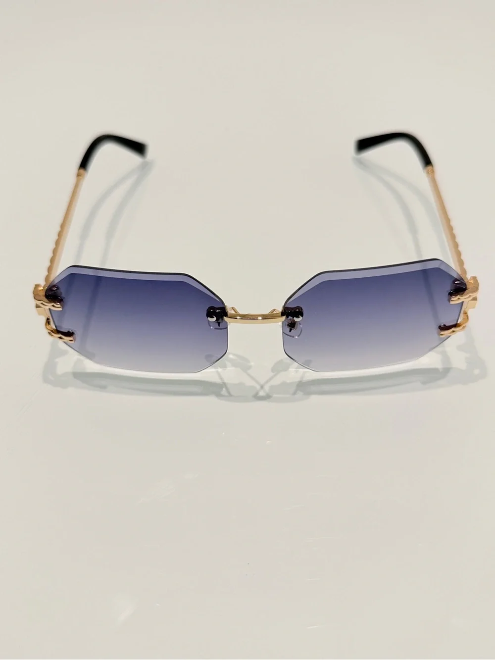 RARRI Rimless Octagon Gradient Purple Sunglasses - Theframebar